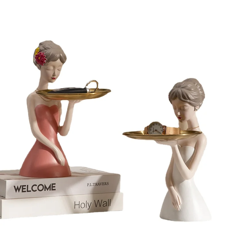 

Yy Creative Character Key Jewelry Ornaments Gathering Modern Light Luxury Tea Table Tray