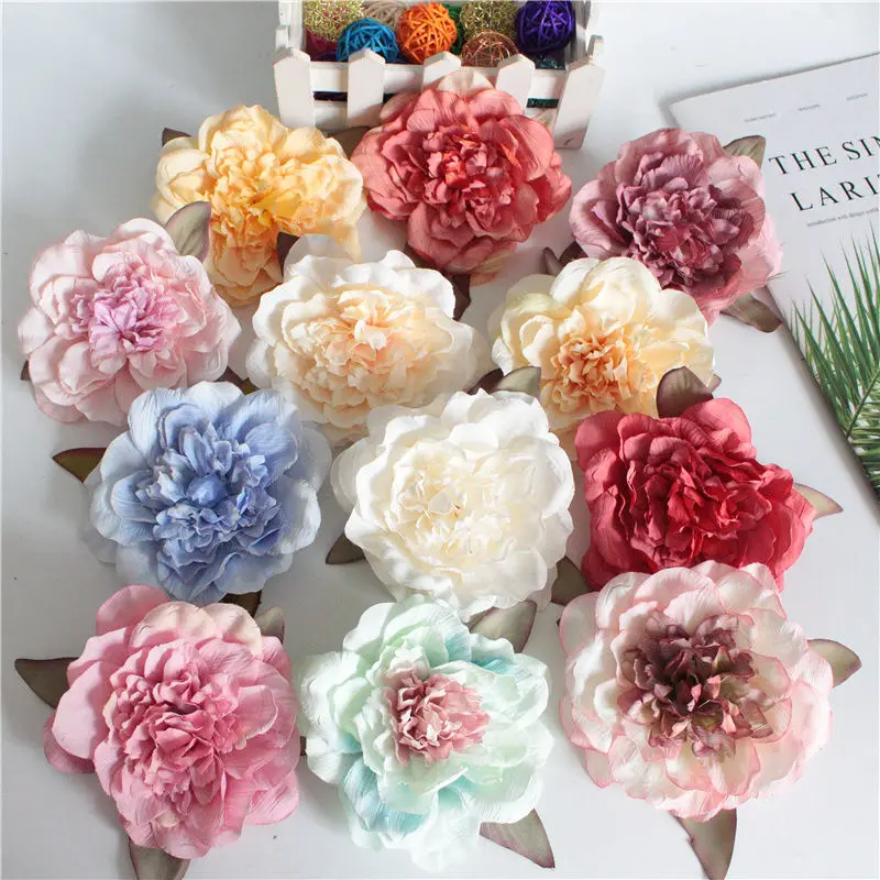 

Wedding Decoration 2PCS DIY Simulation Flower Head New Peony Retro Flower Head Morandi Oil Painting Flag Head Flower