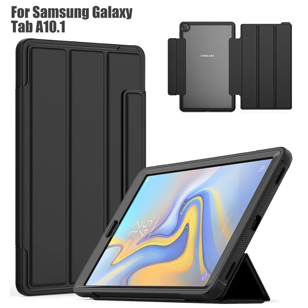 

Чехол для Samsung Galaxy Tab A10.1 2019 510 515, умный чехол для планшета с карандашной пряжкой, кожаный чехол