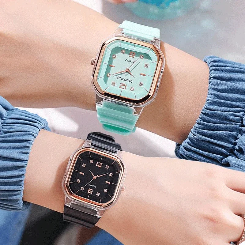 

Часы наручные женские с силиконовым ремешком, спортивные многофункциональные цифровые, квадратные, карамельные цвета, лето
