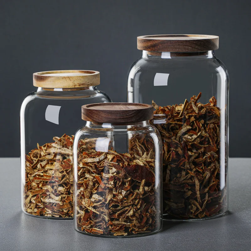 

Large Glass Jars of Grains and Dried Fruit Storage Bottle Moisture-proof Jam Jar Transparent Candy Jar Glass Container Decor New