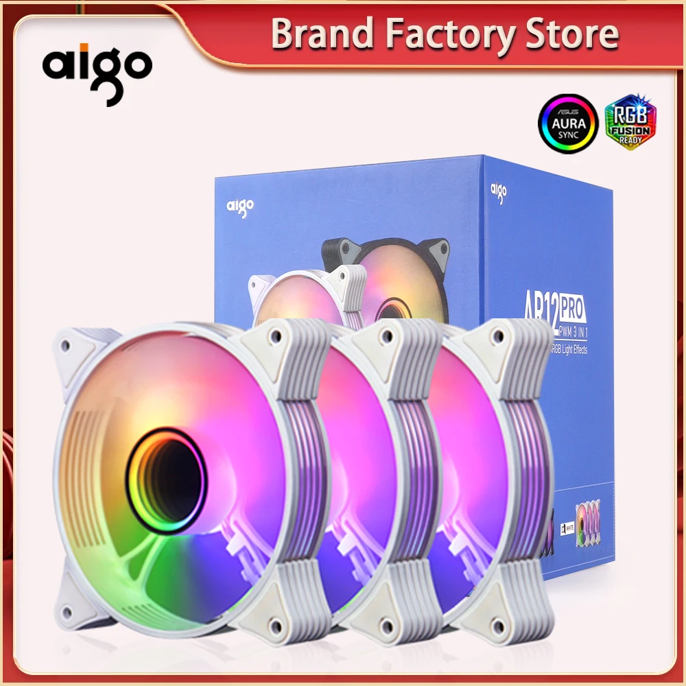 Aigo AR12PRO чехол для компьютера вентилятор ventoinha PC 120 мм rgb 4pin ШИМ Вентилятор
