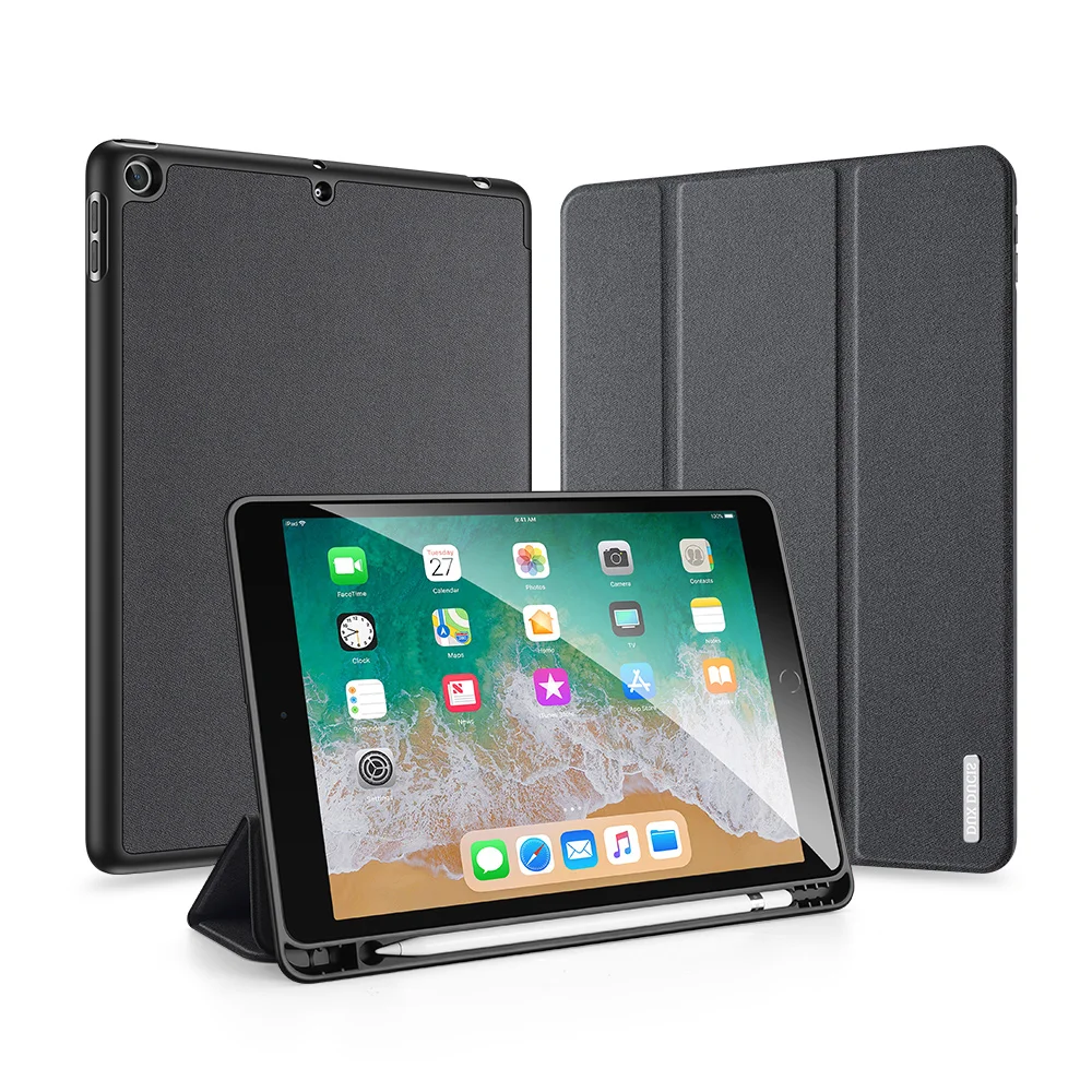Чехол-подставка DUX DUCIS для нового iPad 9,7 дюйма 5-го 6-го поколения 2018 2017 тонкий тройной чехол из ТПУ с автоматическим переходом в спящий режим и пробуждением