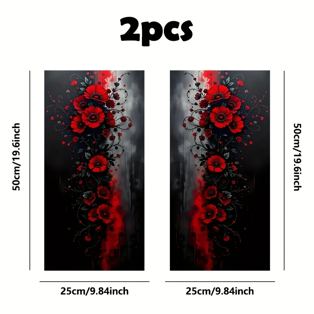 

2 Упаковки Высококачественных Виниловых Наклеек На Дверные Стойки Автомобиля С Цветущим Цветочным Узором