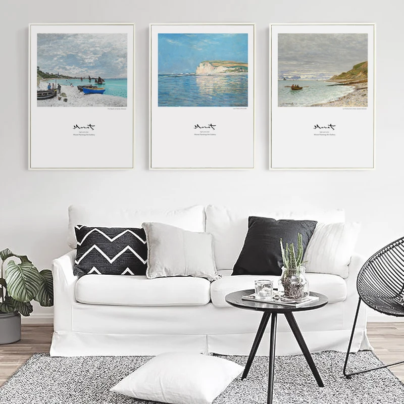 Настенная картина Клод Моне минималистичный плакат на холсте с изображением