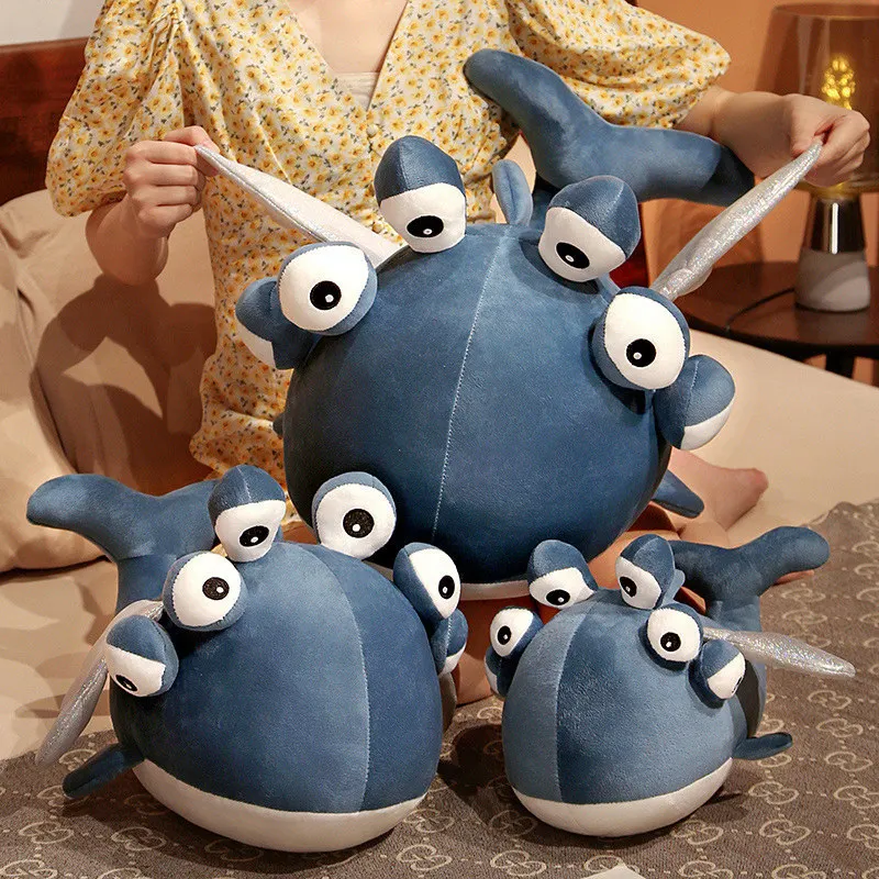 

Creative Funny Six-eyed Flying Fish Pillow Plush Doll Toy With Wings Fish Plush Toys Marine Animal Pillow Children Birthday Gift