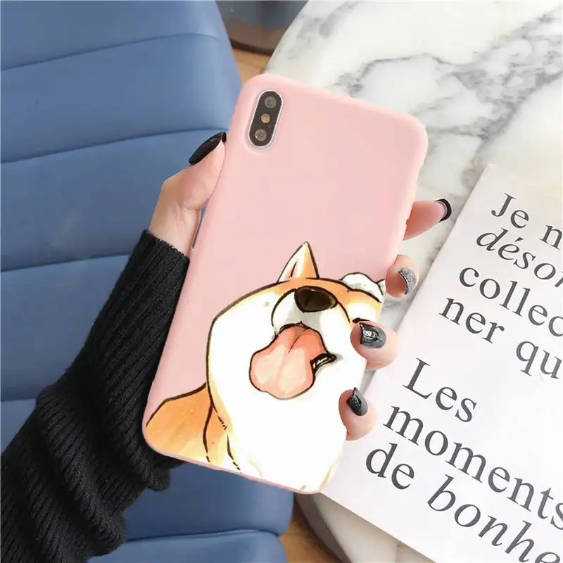 Мягкий однотонный чехол FHNBLJ с собакой Шиба-ину для iphone 11 12 13 mini pro max 7 8 plus 6 6s x xs xr Capa