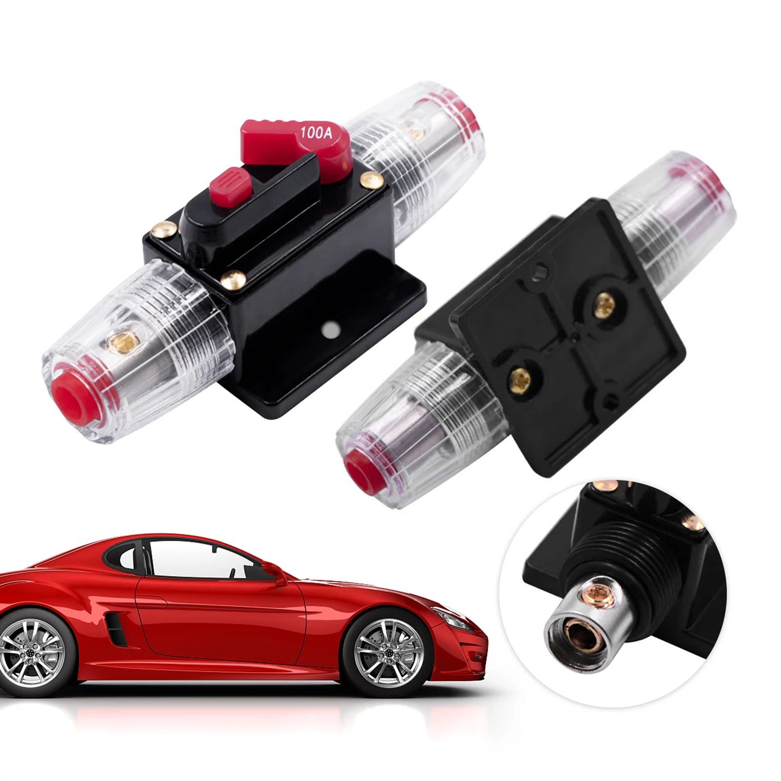 

2pcs 100A Self Testing Automatic Disconnect Audio Systems Easy To Use Marine Boats Circuit Breaker Car Recovery Long Lasting