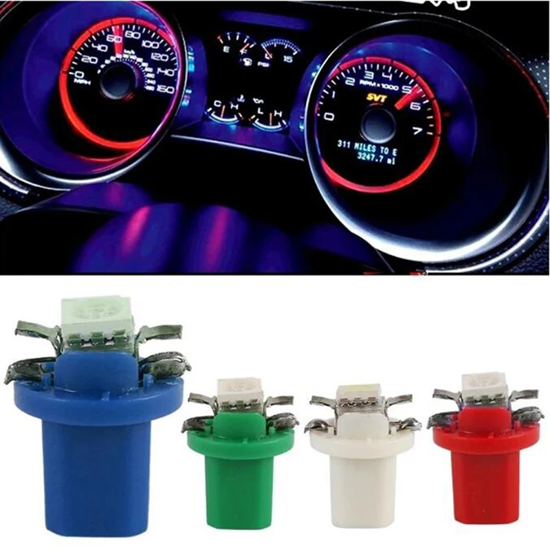 

5Pcs T5 LED Car Bulbs12V Instrument Panels Lamp Long Life Universal Switch Lamp White/Blue/Red/Yellow/Green/Ice Blue Light color