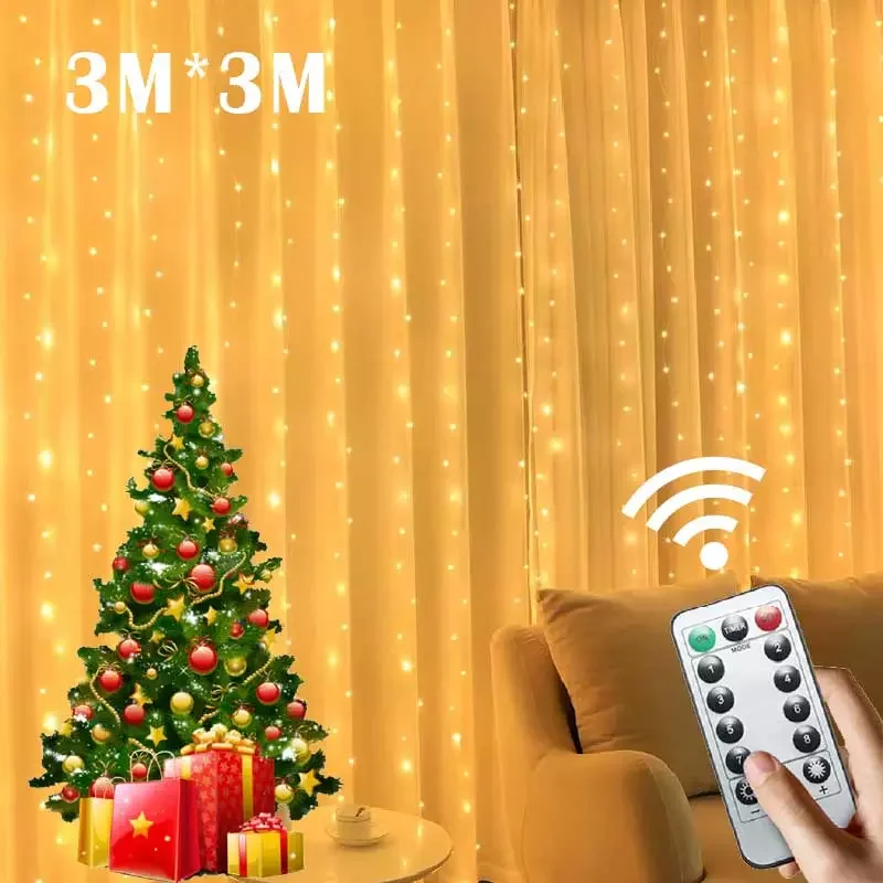 

LED Fairy String Lights Curtain Garland USB Festoon Remote Christmas Decoration for Home New Year Lamp Holiday Decorative