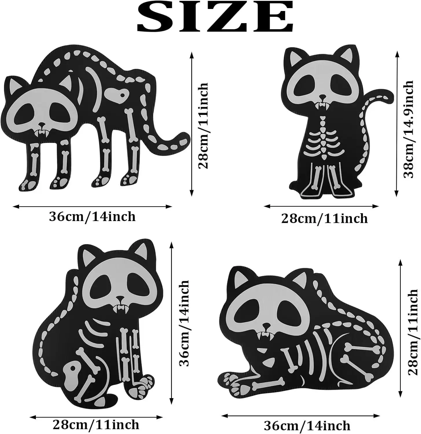 Карточка на Хэллоуин двор для улицы газон светящийся в темноте Черный кот силуэт