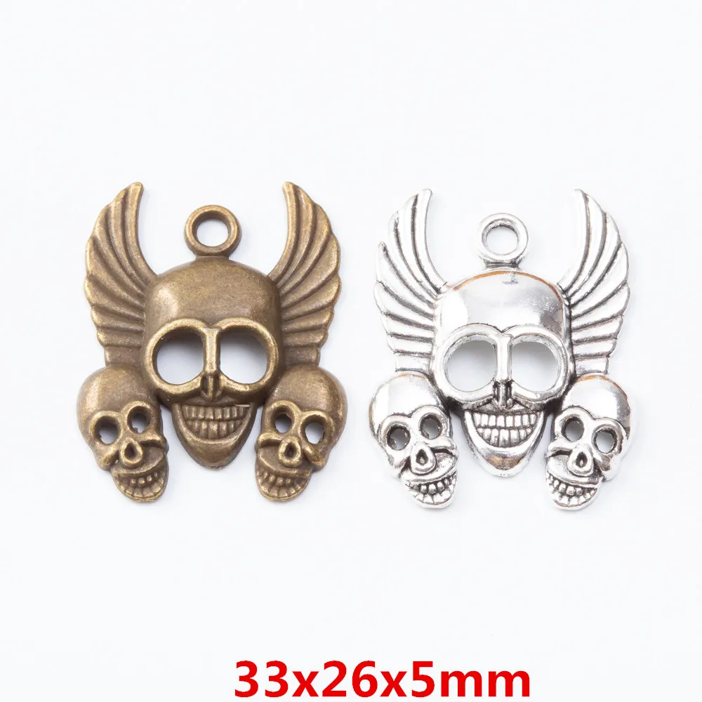 14 шт. (череп) винтажный металлический кулон из цинкового сплава аксессуары для