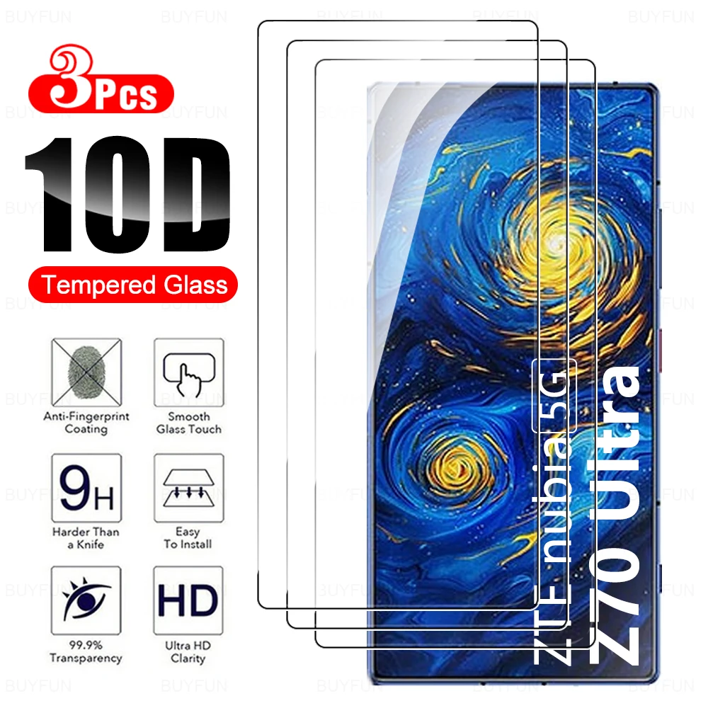 3 шт. закаленное стекло для ZTE nubia Z70 Ultra Red Magic 10 Pro+ 9S 9 8S 8 Pro Защитная пленка экрана 10Pro