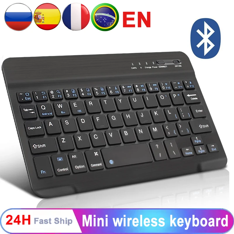 Mini Wireless Keyboard Bluetooth Keyboard And Mouse Keycaps Russian Bluetooth Keyboard Rechargeable For ipad Phone Tablet Laptop