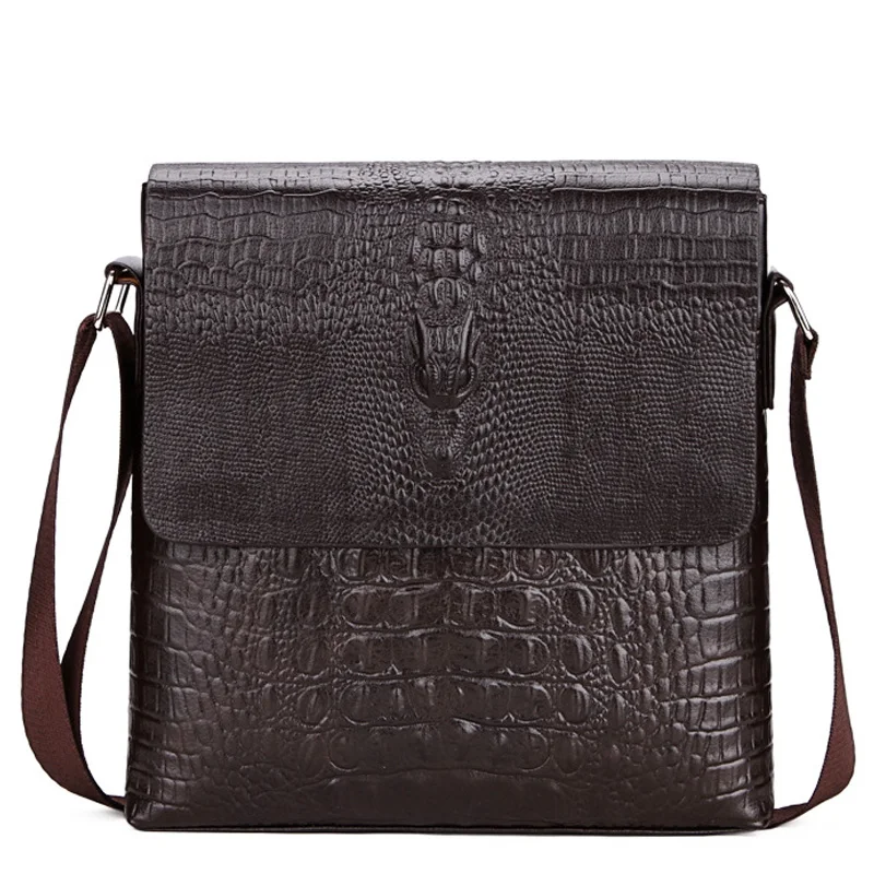 

Men's Shoulder Bag Fashion Crocodile pattern Men's Small Bag Pu Leather Business Cross Bag For Husband Tote Bags Business Casual