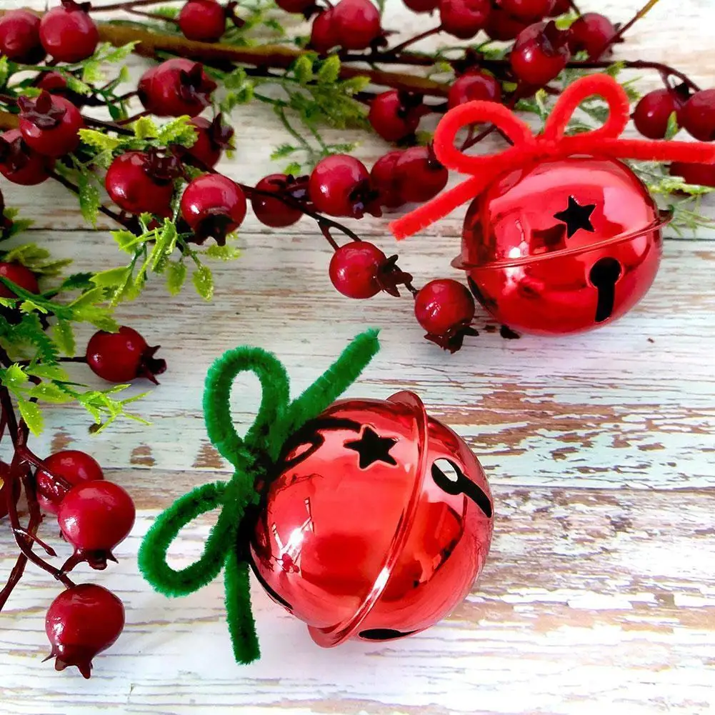 

10pcs Five-point Star Christmas Bells Mini 5cm A35 Jingle Bells Handmade Small Christmas Bell Bell Rattle Shiny X4y2