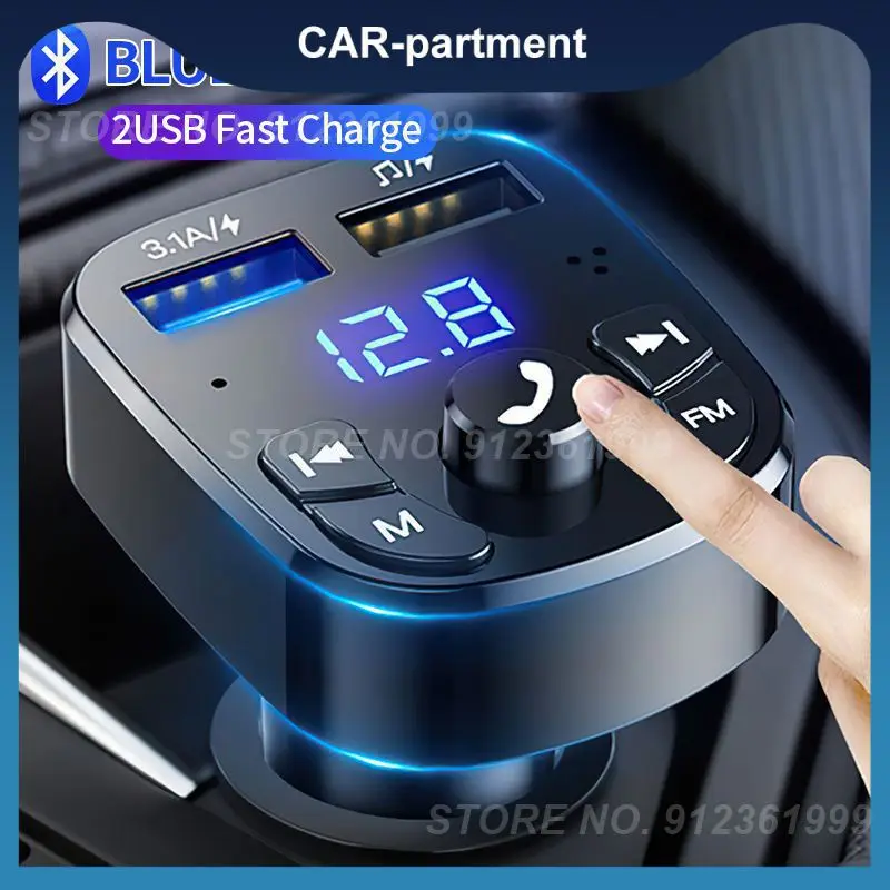

Dual Usb Car Charger Smart Fast Charging Car Fast Charging 3.1a Multifunctional Fm Bluetooth Receiver Car Accessories