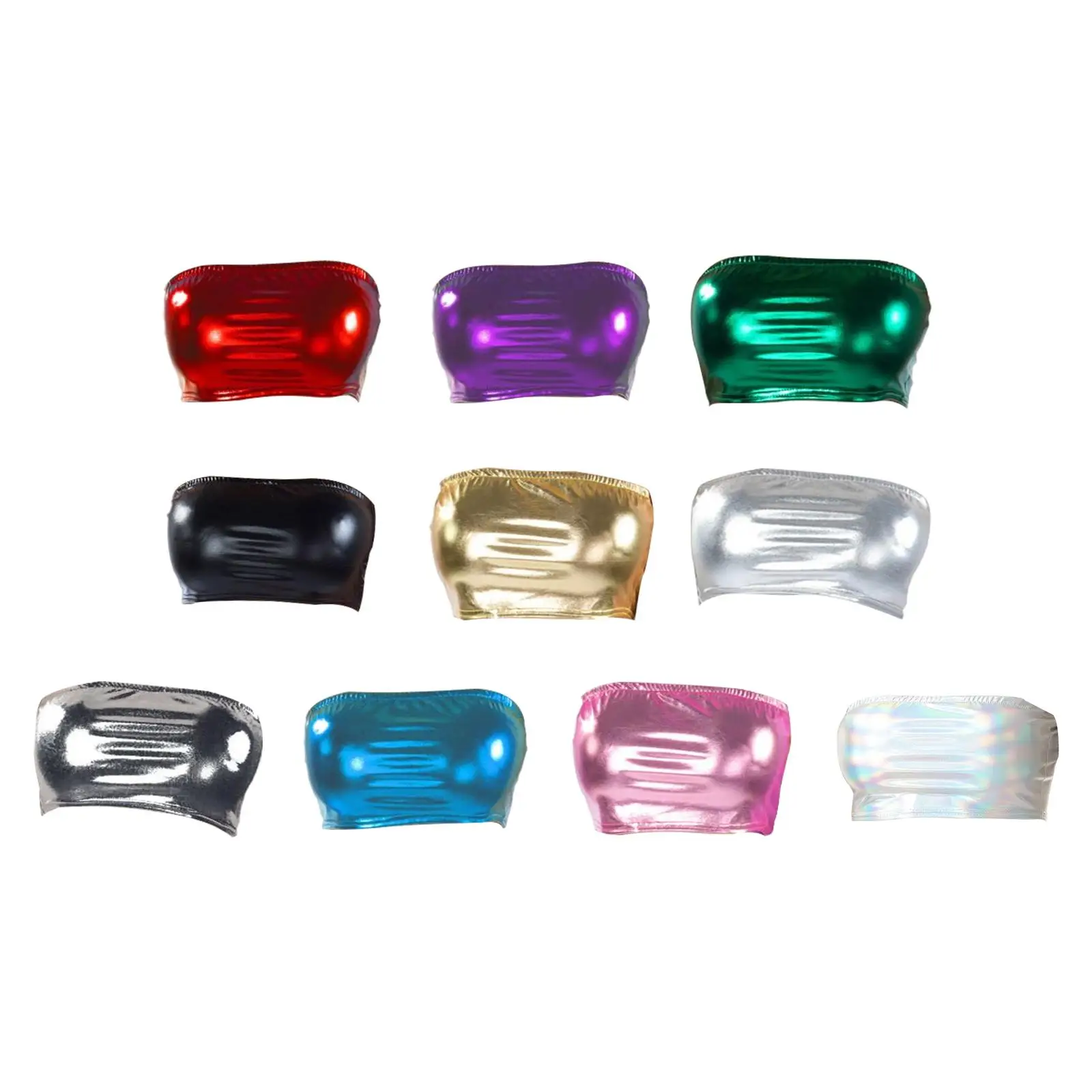 

Women's Bandeau Tube Top Solid Color Camisole Swimsuit Strapless for Halloween Bar Concert Costume