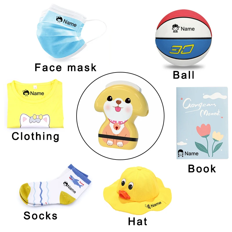 Multifunction Customized DIY Stamp Children Clothes Print Name Cute Dog Seal Baby Custom Toy Stamps Child Printing Seals Kids