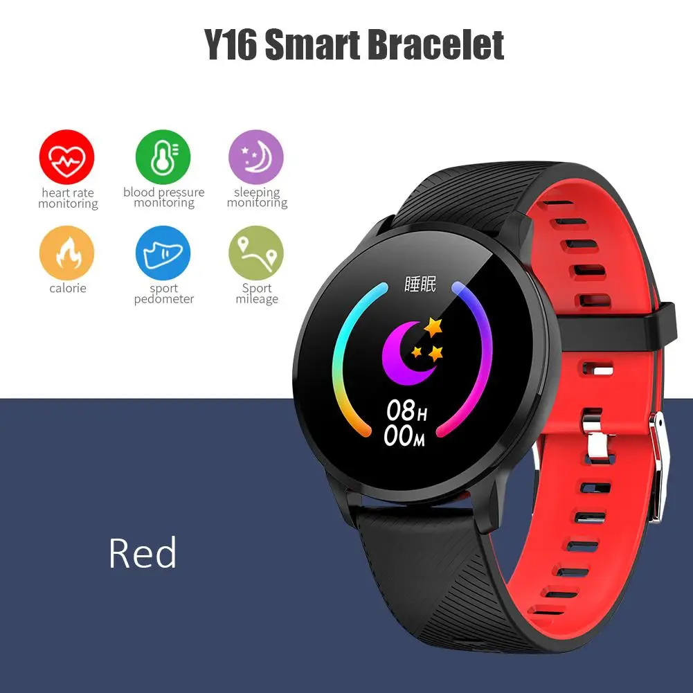 

Y16 Smart Watch Heart Rate Monitor Waterproof IP67 Smartwatch for Android iOS Blood Oxygen Saturation Measurement Step