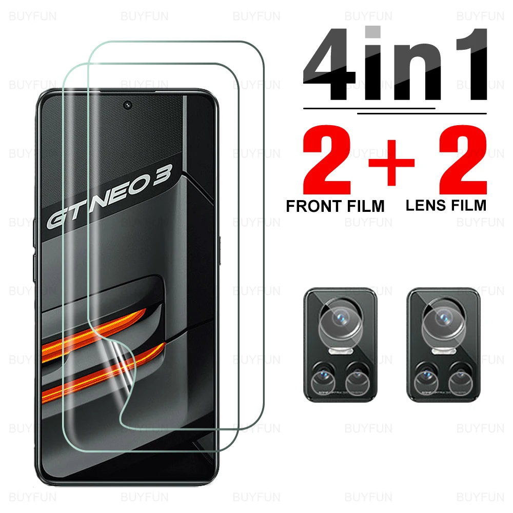 

4-в-1 Гидрогелевая пленка для объектива камеры Realme GT Neo 3 Neo 3 6,7 дюйма полное покрытие для oppo realme gt neo 3 защитная пленка