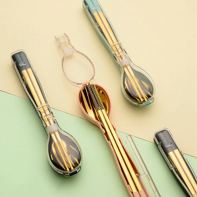 3 шт. набор столовой посуды из нержавеющей стали столовые приборы для кемпинга