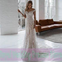 retro mermaid lace handmade flower wedding dresses sweetheart 2022 applique open back floor length print bridal gowns robe de ma