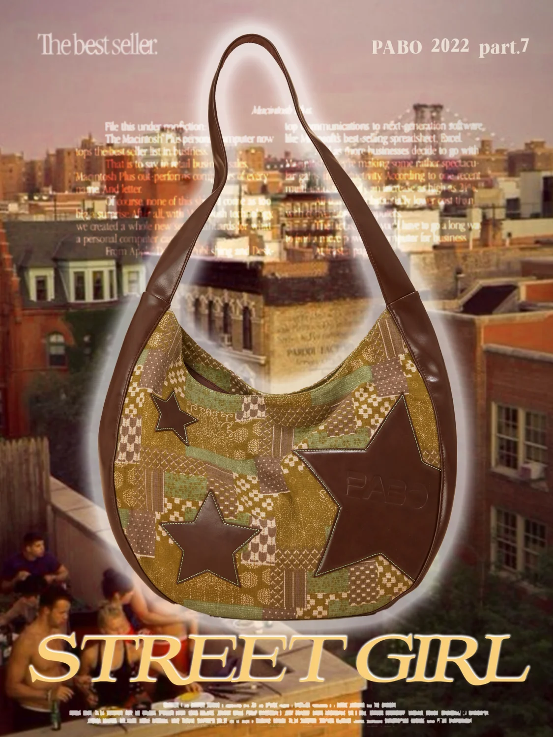 Y2k Эстетические индивидуальные сумки-тоут со звездами Холст Уличная одежда Сумки