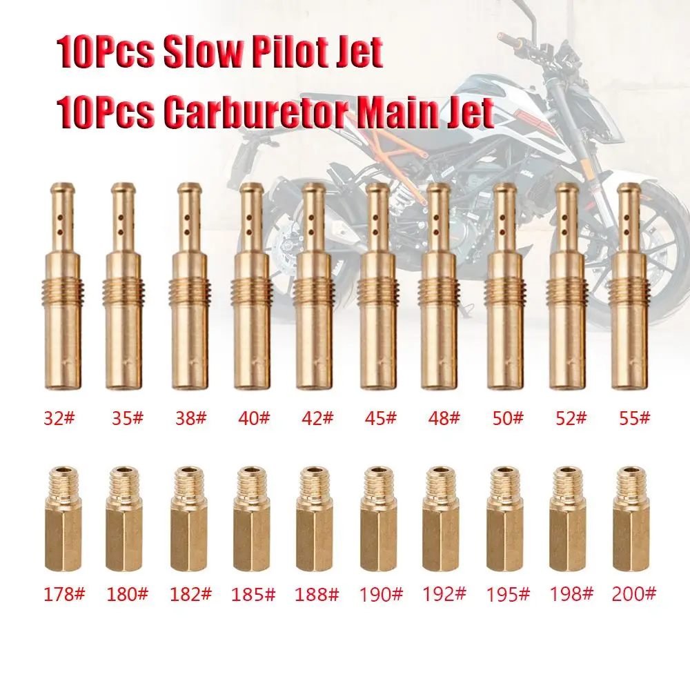 

20 Pcs Carburetor Repair Slow Pilot Jets Main Nozzle Main Jets Pilot Jets Carburetor Main Jets For PWK PE Mikuni OKO