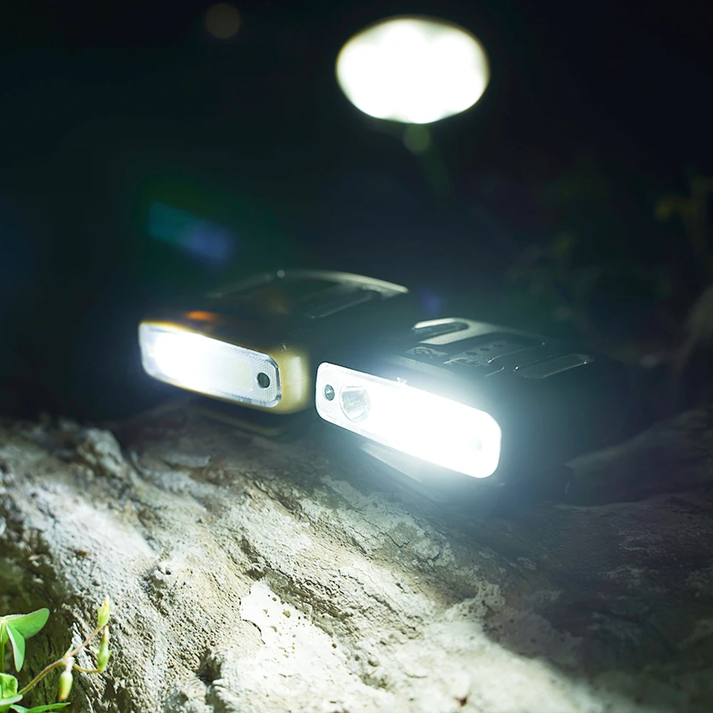 

400LM 1200mAh Cap Clip Lamp USB Type-C Rechargeable Wave Induction Headlamp IPX4 Waterproof Outdoor Camping Lighting