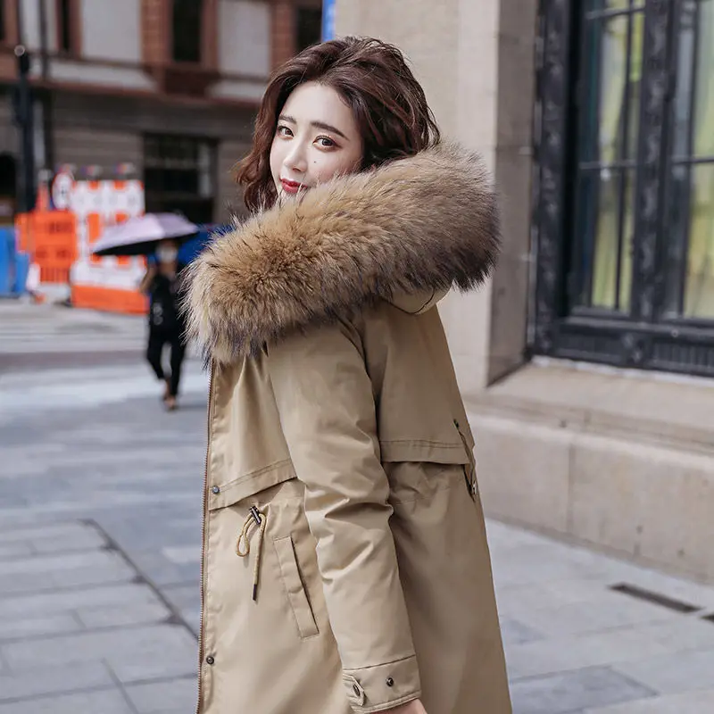 

2022 New Cotton-padded Clothes Women's Mid-length Winter Jacket Female Thick Collar Clothing Women Loose Padded Coats Tops Q676