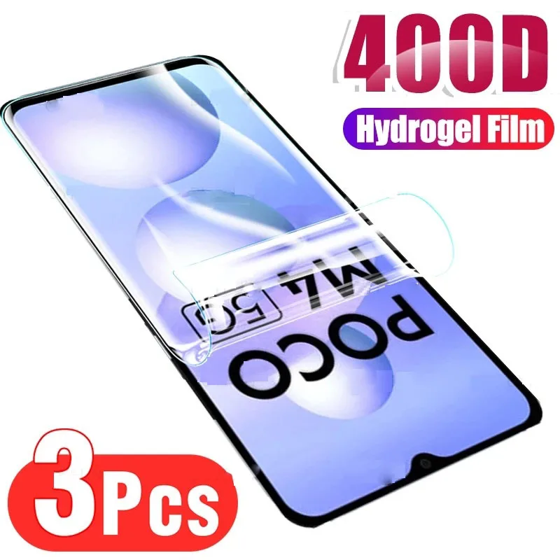 

3PCS Hydrogel Film For Xiaomi Poco X3 X4 Pro NFC F3 F4 GT Screen Protector For Xiaomi Poco F2 M2 M4 Pro F1 M3 M5 M5S X2 C40 Film