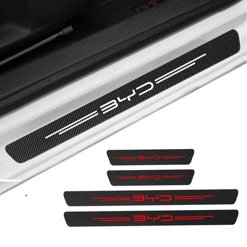 4 шт. наклейка на порог автомобиля из углеродного волокна для BYD Atto 3 Act Tang F3 E6 Dmi Yuan