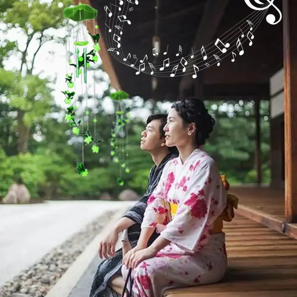 

DIY Patio Porch Decor with Noctilucent Gifts Garden Decor Crafts Grape Wind Chimes Hanging Ornament