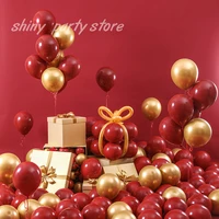 10 20pcs gold metal chrome balloons confetti ballons double red baloon birthday wedding party background decoration supplies