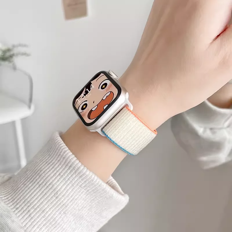 Ремешок для Apple Watch Band 45 мм 44 42 41 49 40 38 нейлоновый браслет Correa iwatch series 8 9 7 6 5 4 3 SE Ultra 2
