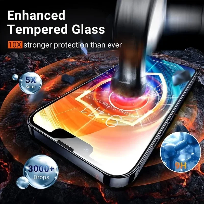 5 шт. закаленное стекло для iPhone 15 14 13 12 11 Pro Max Защитная пленка экрана IPhone 7 8 Plus SE X XS XR