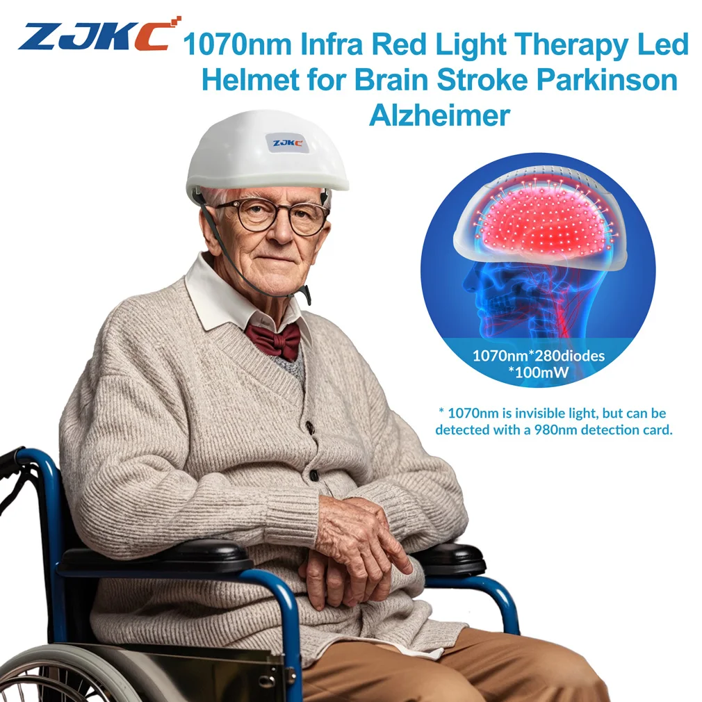ZJKC 1070nm Pbm Light Therapy Helmet for Alzheimer Stroke Parkinson Depression Treatment Recovery Brain Photobiomodulation