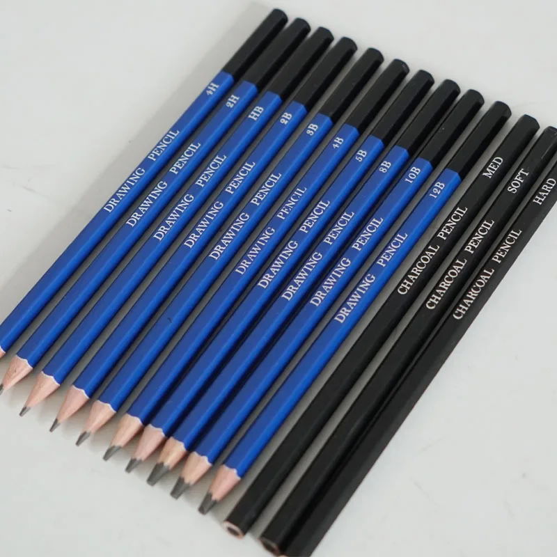 

10 pcs Blue Rod Writing Drawing Pencil Sketch Pencil Centennial Classic Drawing Student Writing Tool