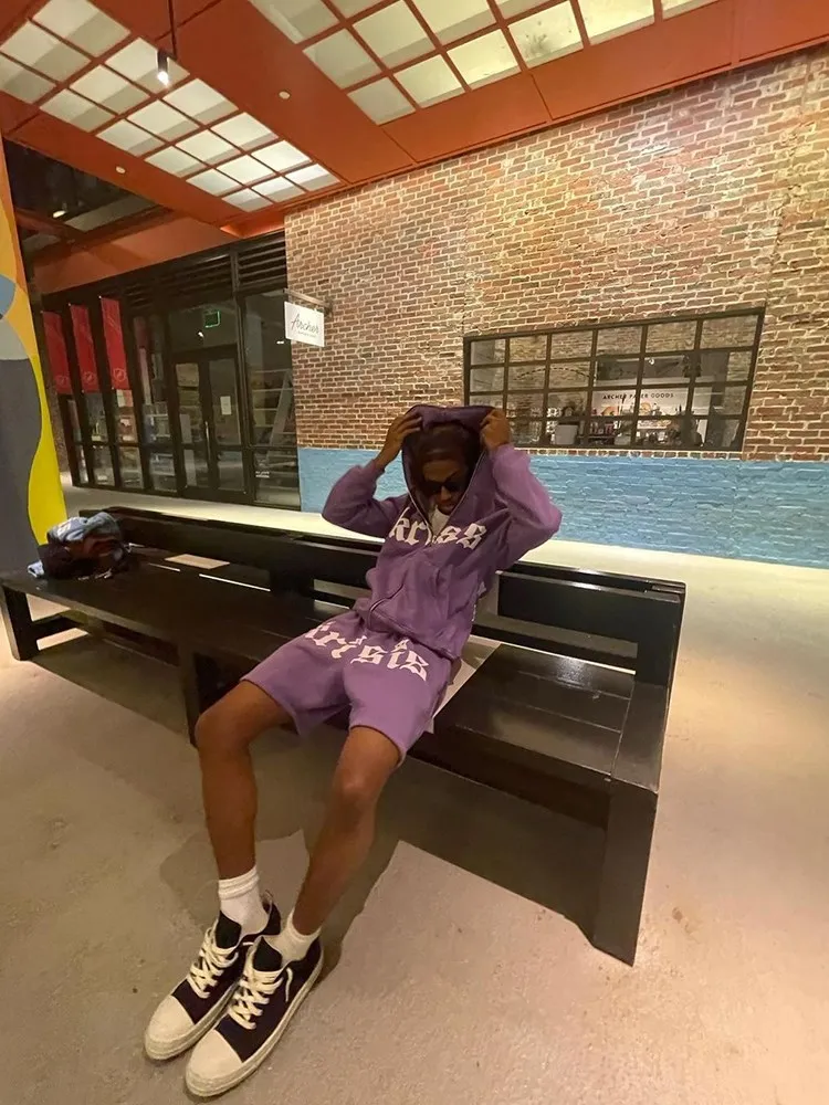 Толстовка Y2K мужская с капюшоном модная кофта оверсайз на молнии со звездами и