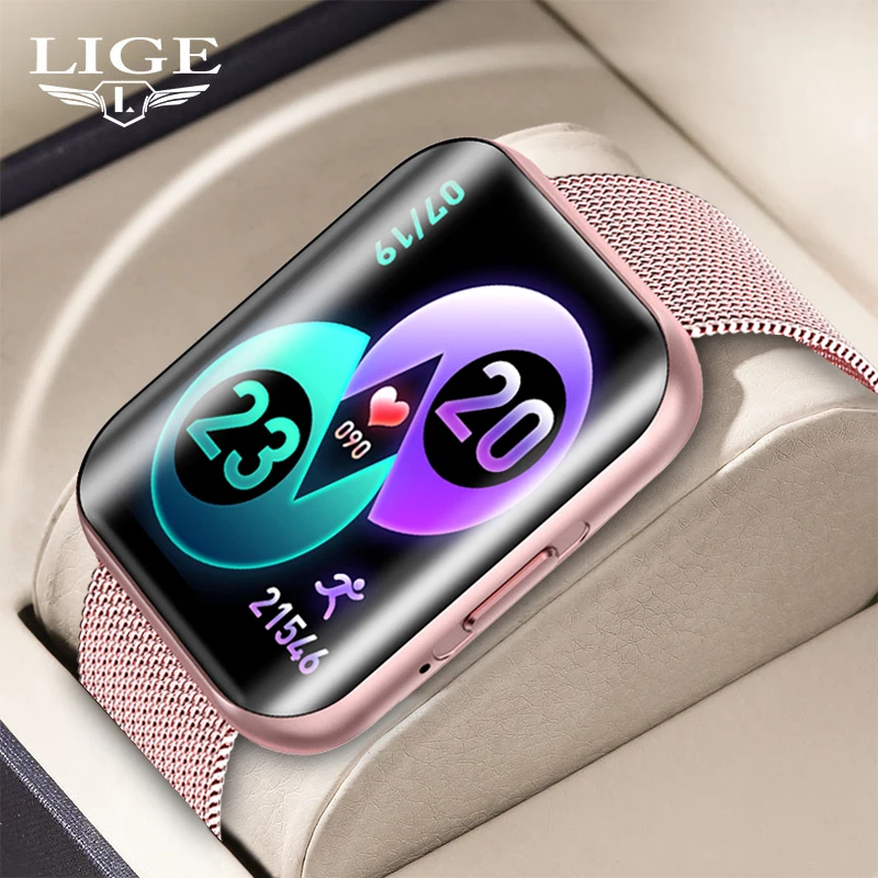 

LIGE New Smart Watch Bluetooth Call Sports Fitness Tracker Bracelets Alarm Clock Heart Rate IP67 Waterproof 1.72'' Smart Watches