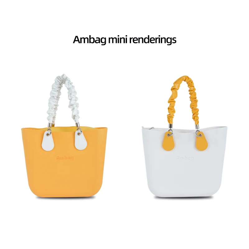 2022 new style  Wrinkled Leather Handle Strap Belt Fold Pleat bag shoulder strap accessories for Obag for EVA O bag body