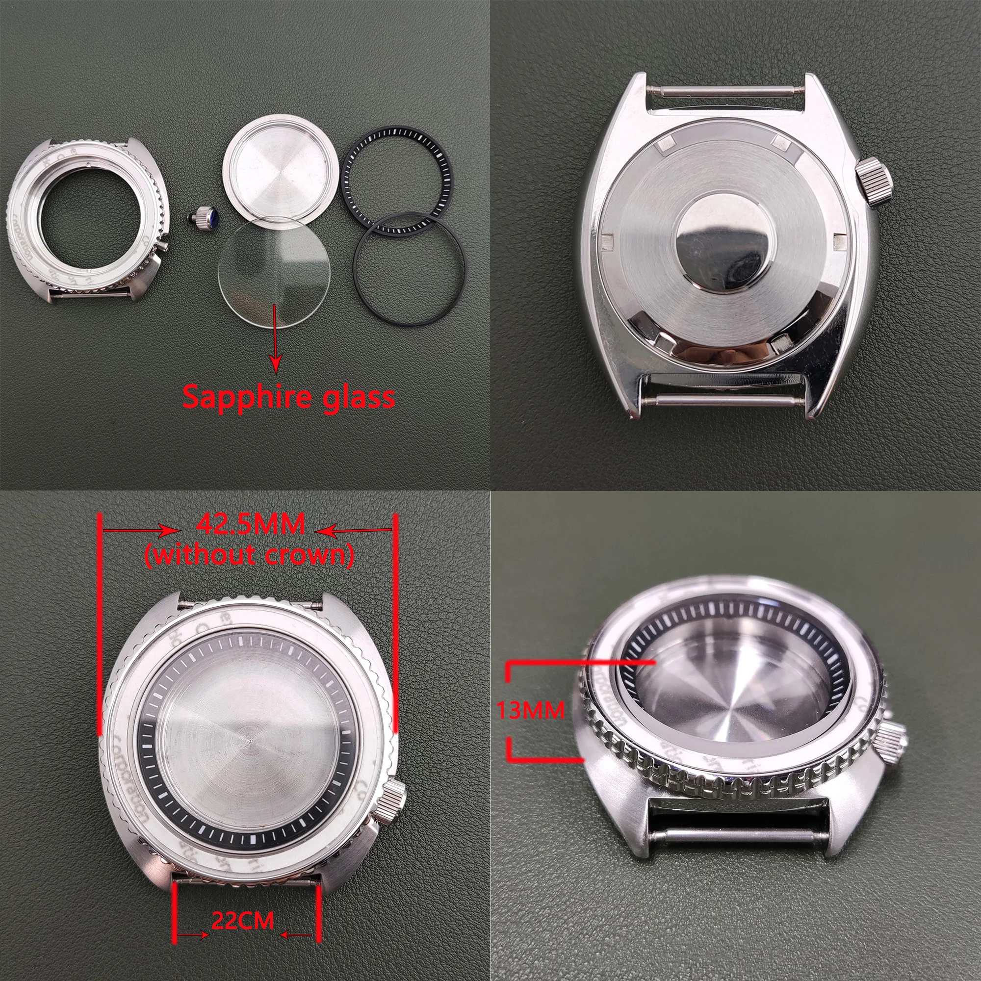 NH35 Case 42.5mm Stainless Steel with Bezel Sapphire Glass Diver Watch for NH36 Movement | Cases