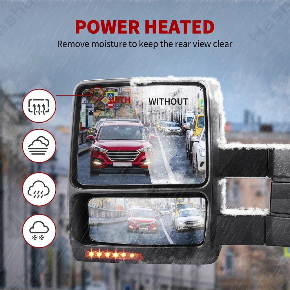 Раздвижное буксировочное зеркало для 2007 2008 2009 2010-2014 Ford F-150 Series F150 Raptor боковое с