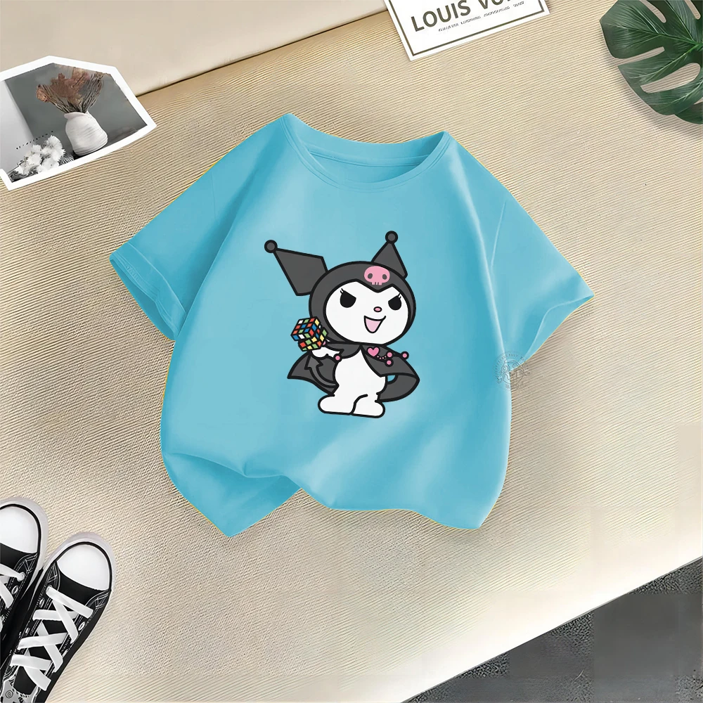 Летняя детская футболка из 100% хлопка с принтом кубика Рубика