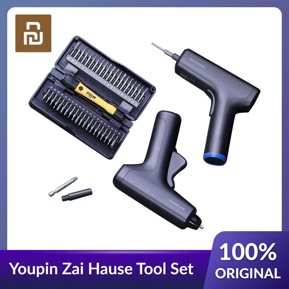 

Youpin Zai Hause 40 In 1 Electric Screwdriver Set Hot Melt Glue Gun Precision Home Repair Tool Rechargeable Cordless 4V Portable