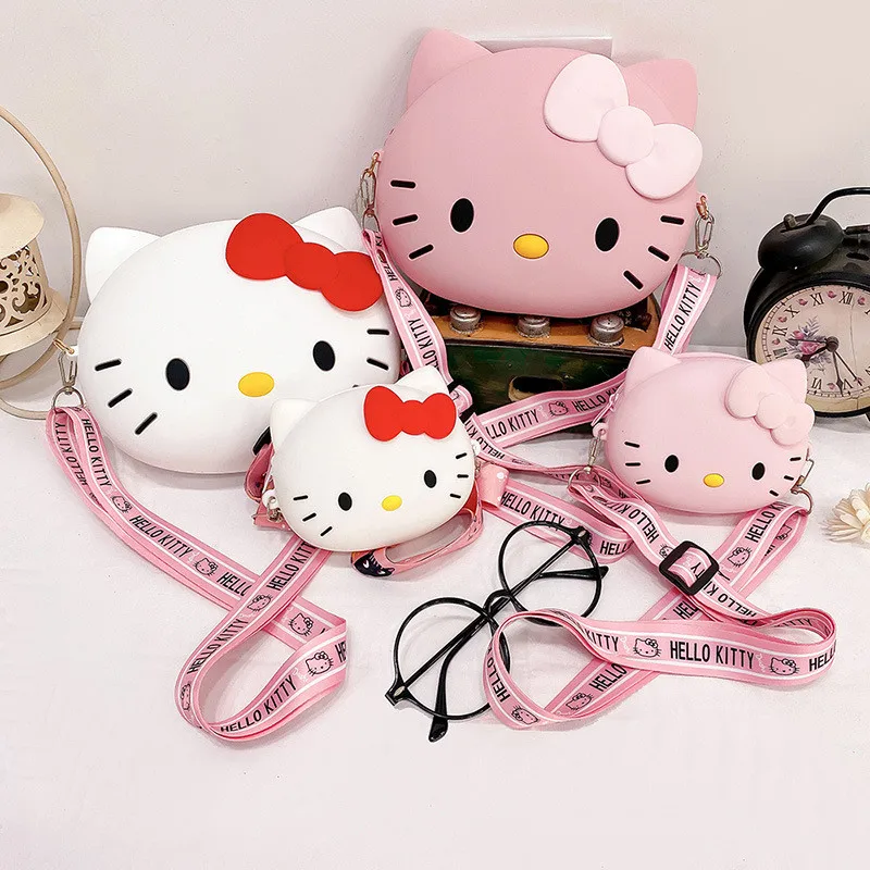 

Аниме Hello Kittys Куклы Kawaii Sanrio симпатичная силиконовая сумка мультфильм аниме на одно плечо модная сумка-мессенджер игрушки подарок