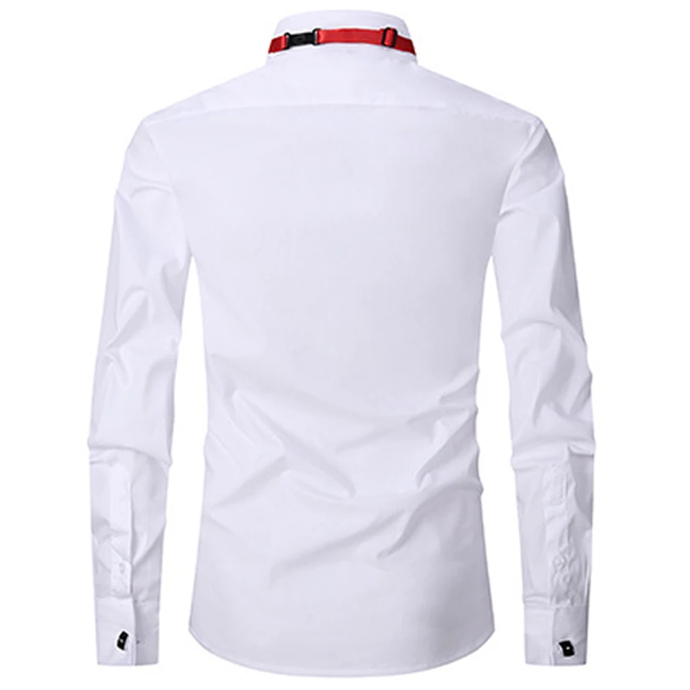 2022 Married Shirt Man Swallows Dress Suit Shirt Cufflinks Plus 6XL Wedding Shirt Long-sleeved Business Mans Party Shirts Spring