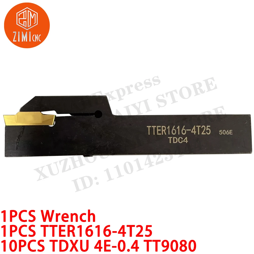 1 шт TTER1616-4T25 Держатель инструмента для токарной обработки канавок фрезы + 10 TDXU 4E-0.4