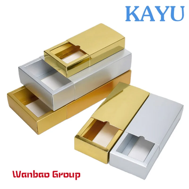 Wholesale carton gift box customized gold and silver drawer carton high-end solid color gift box free delivery
